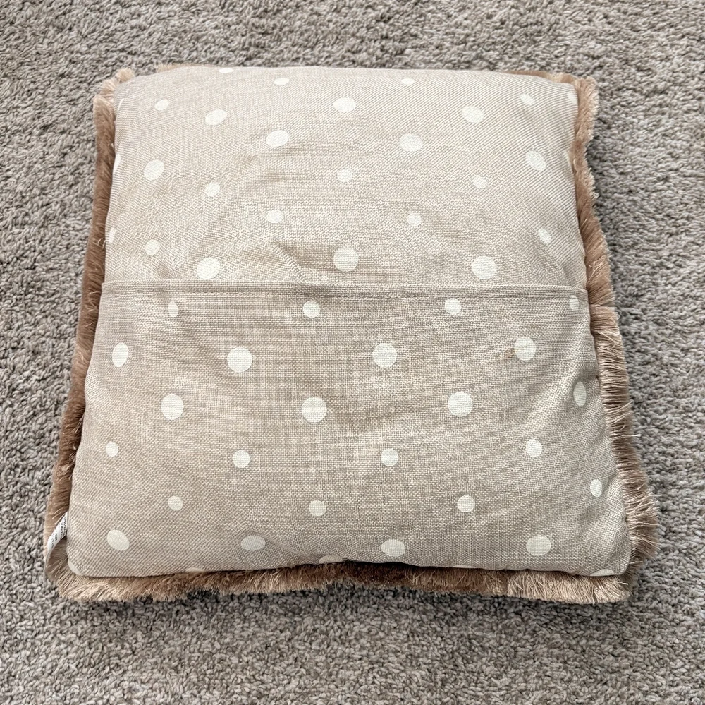 Beige Polka Dot Beach Pillow - Picture 2 of 4